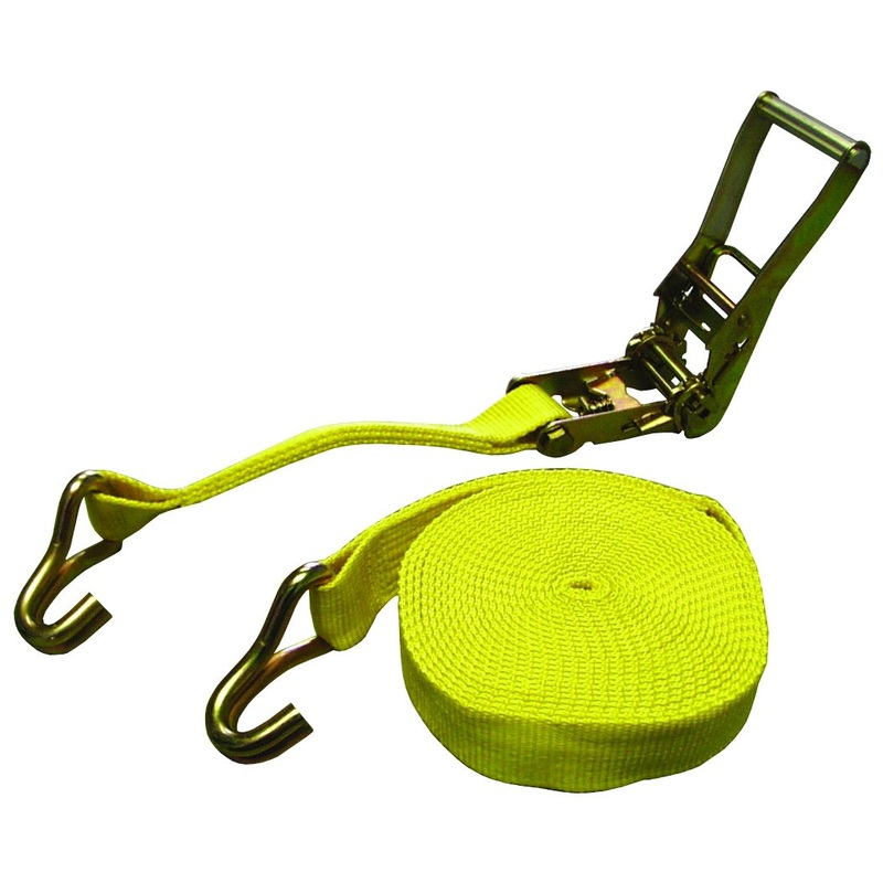 Dynaline 11190 Ratchet Strap 2 x 27' - H.D., 10000 lb. ULL Double J hooks