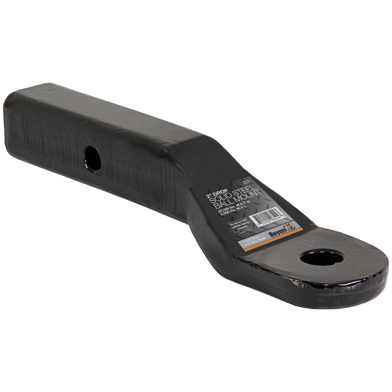 Buyers Products 1803050 2 Inch Heavy-Duty Ball Mount 2 Inch Drop x 7-5/8 Long Tube Black For 1 Inch Hole
