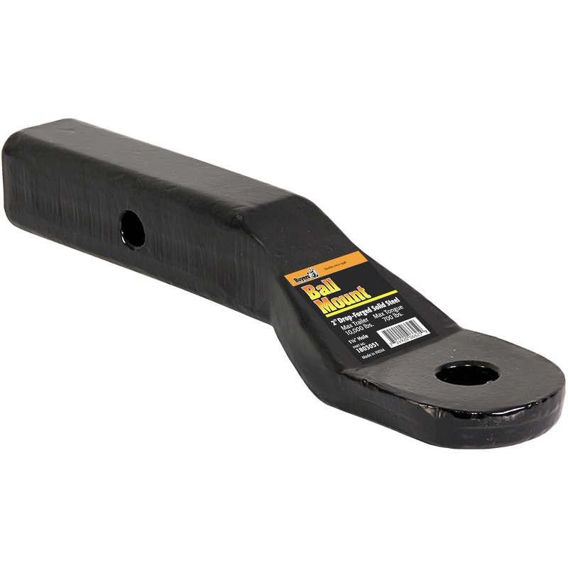 Buyers Products 1803051 2 Inch Heavy-Duty Ball Mount 2 Inch Drop x 7-5/8 Long Tube Black For 1-1/4 Hole