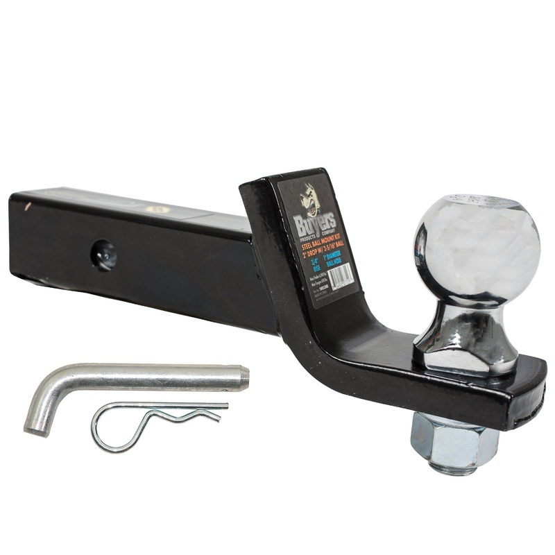 Buyers Products 1803308 2-5/16 Inch Black Ball Mount Kit With 2 Inch Shank 2 Inch Drop-Cotter Pin Hitch