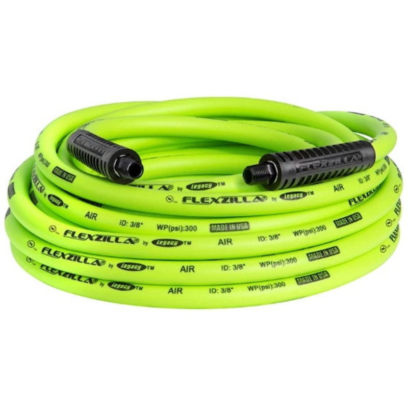 Flexzilla HFZ3835YW2 Flexzilla Air Hose, 3/8" x 35 FT, 1/4" MNPT Fittings, Green - ENGLISH ONLY NOT FOR CONSUMER SALE