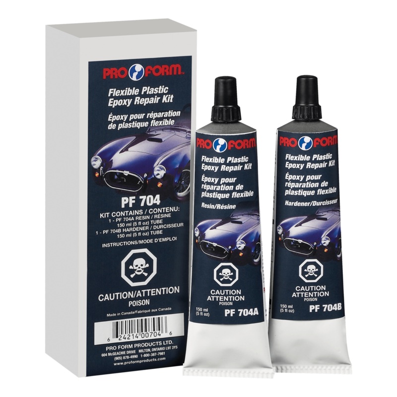 Pro Form PF704 Flexible Plastic Epoxy Repair Kit, 2 tubes of 150 ml (5 fl oz)