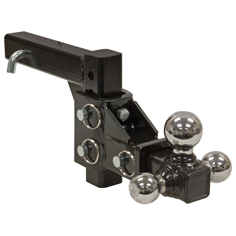 Buyers Products 1802225 Adjustable Tri-Ball Hitch Solid Shank With Chrome Balls