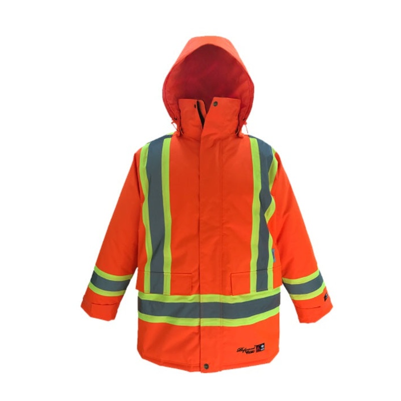 Viking 3957FRJO-M Viking Professional Freezer Insulated Journeyman 300D Trilobal Rip-Stop FR Parka - Orange